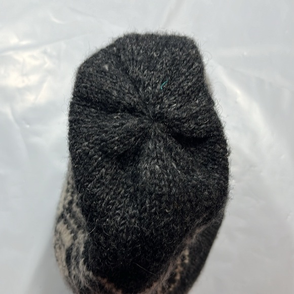 SNOWFLAKE white gray wool knit ski HAT CAP BEANIE Unisex Winter Nepal made OS - Picture 4 of 7